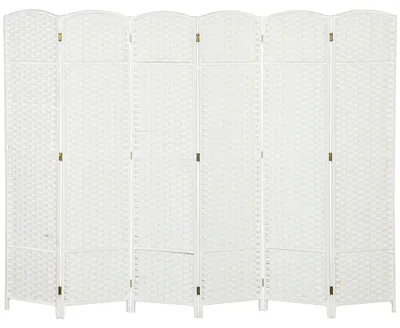 Produktbild von HOMCOM Paravent 6-teilig 240 x 170 cm Raumteiler Trennwand aus Kiefernholz Weiß