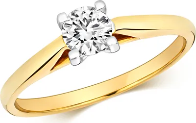 Produktbild von Funkelndes Feuer 18 Karat (750) Gold Solitär Verlobung Diamant Damenring Brillant-Schliff 0.35 Karat GH - SI2, 49 (15.6); TRS3220918KYRSJ