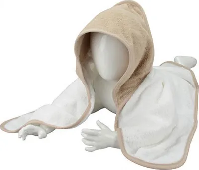 Immagine prodotto di A&R 032.50 | Asciugamano con cappuccio per bambini / 75 x 75 cm - Colore: bianco/rosa/rosa - Dimensioni: 75 x 75 cm
