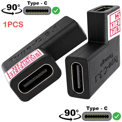 Produktbild von USB-C Buchse auf USB-C Buchse 90° Winkel Adapter Verbinder Kupplung Typ-C