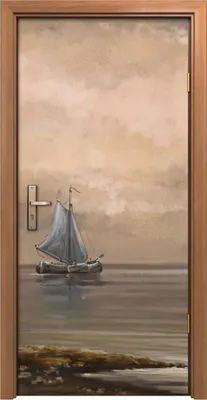 Produktbild von Türposter 90x200 cm Türaufkleber Türtapete Türfolie Klebefolie Meer Landschaft Fischer boote Schiffe