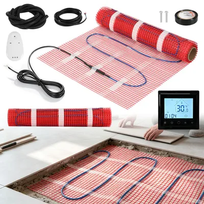Zdjęcie produktu dla Peviasot, elektryczna mata grzewcza podłogowa, 4 m², 150 W/m², wymiary 0,5 x 8 m, z termostatem