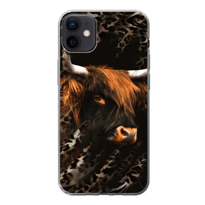 Produktbild von MuchoWow® Handyhülle Schutzhülle Hülle für iPhone 12 mini Schottischer Highlander - Pantherdruck - Schwarz Silikon Softcase Handy Hülle - Bild