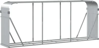 Zdjęcie produktu dla vidaXL Wiata na drewno opałowe srebrna 234x45x100 cm stal ocynkowana