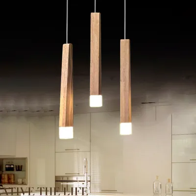 Produktbild von 360Home Dezent minimalisierte LED-Pendelleuchte Holz design für das Esszimmer