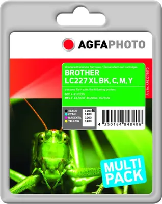 Produktbild von AgfaPhoto APB227SETD, Schwarz, Cyan, Magenta, Gelb, 1200 Seiten, 1200 Seiten, Multipack