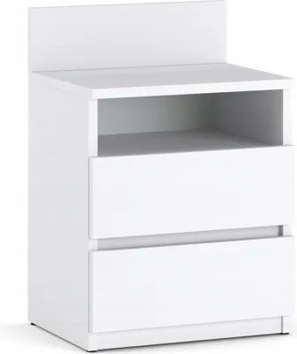 Produktbild von Nachttisch Weiß 40x59x32cm - Nachttischschrank für Schlafzimmer - Nachtkommode mit Schubladen - Beistellschrank - Schlafzimmer Nachttisch