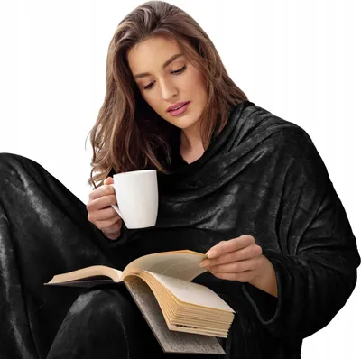 Zdjęcie produktu dla Koc Bluza Oversize Ciepła Gruba Kocobluza Z Kapturem Bingie 150X180Cm