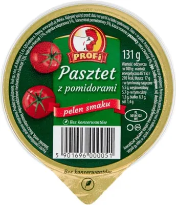 Zdjęcie produktu dla PROFI Pasztet z Pomidorami Pełnia Smaku Bez Konserwantow 131g