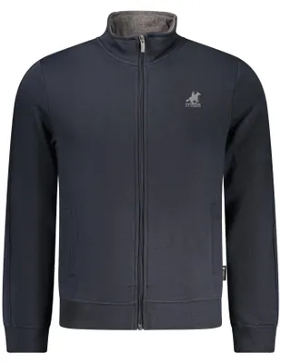 Produktbild von Herren Sweatshirt Blau Gefüttert mit Reißverschluss und Stickerei