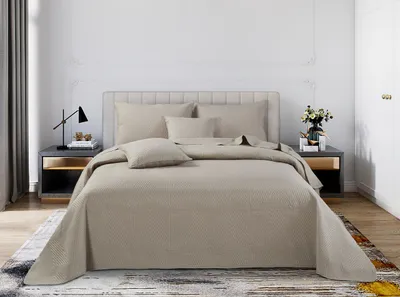 Produktbild von BEige Bettdecke Sofa Steppdecke PLED 75x150 TRIO