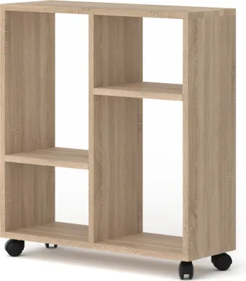Zdjęcie produktu dla Stolik kawowy organizer TRASCO 2 na kółkach 60 cm Stolik pod laptop Stolik nocny Konsola Stolik Sofa Półka Dąb Sonoma