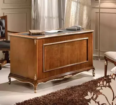 Immagine prodotto di Scrivania marrone Tavolo da scrivania in legno cassetti classici per ufficio