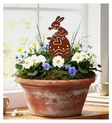 Produktbild von Gartendeko Osterhase Rost Ostern Osterei Frühling