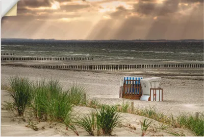 Produktbild von ARTland Wandbild, selbstklebend Schwarzer Busch Strand auf Insel Poel Größe: 120x80 cm