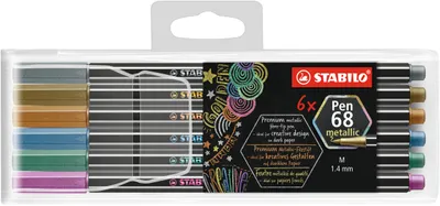 Produktbild von Premium Metallic-Filzstift - STABILO Pen 68 metallic - 6er Pack - mit 6 verschiedenen Metallic-Farben