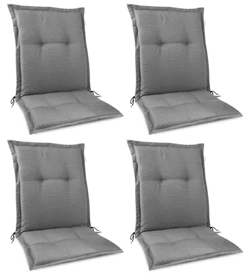 Produktbild von Beautissu 4er Set Premium Gartenstuhlauflage Niedriglehner 105x50x7cm, Hellgrau