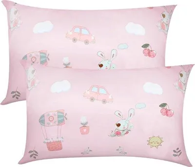 Produktbild von Kissenhülle für Kinder 40 x 60 cm - weiches Kissenbezug für Babys - 2er Pack Kissenhüllen Olifant für Mädchen Kinderzimmer Deko