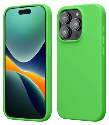 Produktbild von kwmobile Handyhülle für iPhone 15 Pro Hülle, für iPhone 15 Pro Case - Hülle Silikon - kabelloses Laden - Limettengrün