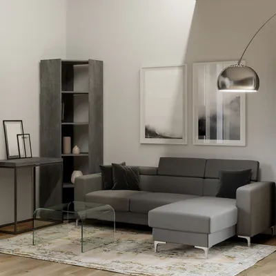 Produktbild von Kato Concrete Corner Bücherregal, 6 Regale, 2 Seiten + 2 Rückenbänder