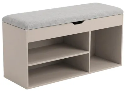 Obrázek produktu pro Botník se sedákem TRIA, 80 x 43 x 30 cm, světle šedý