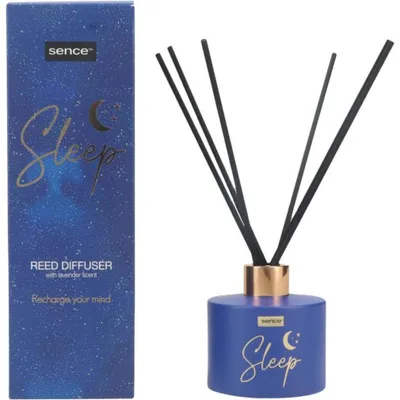 Imagen del producto de Sence Wellness, difusor de ambiente de 100 ml con palitos, aroma "Sleep" | Set de 6 unidades | Aroma relajante para noches reparadoras y un ambiente agradable | Fragancia de larga duración