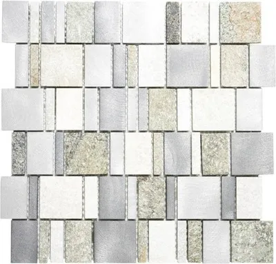Produktbild von Natursteinmosaik XSA 515 silber/grau 30x30 cm