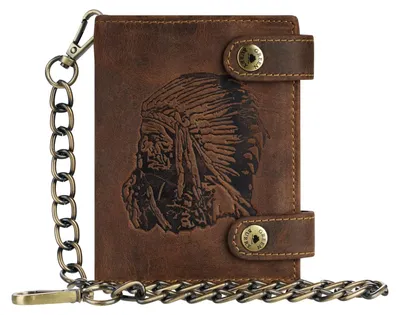 Produktbild von GREENBURRY Leder Geldbörse Vintage Native American Wallet With Chain Brown braun