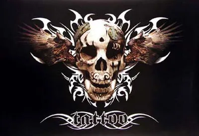 Immagine prodotto di Tatuaggio Wingskull in stile tribale Stampa poster