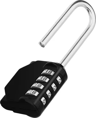 Image de Cadenas à combinaison à 4 chiffres pour la salle de sport et l'école, noir