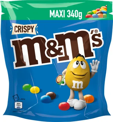 A bag of M&M's Crispy candy.