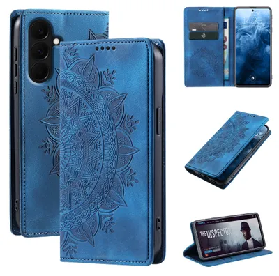 Produktbild von Mandala Handyhülle für Samsung Galaxy A27 5G RFID Schutz Klapphülle Case Cover Design Schutzhülle Farbe: Blau