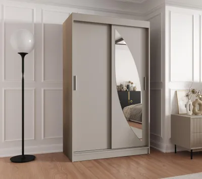 Obrázek produktu pro Šatní skříň 120 cm SUDENA s posuvnými dveřmi - kašmírová