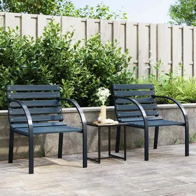 Produktbild von vidaXL Gartenstühle 2 Stk. Grau Holz