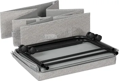 Produktbild von Relaxdays Unterbettkommode 2er Set, 50 L, mit Rollen, HxBxT: 20x80x40 cm, faltbar, mit Deckel, Unterbettbox flach, grau