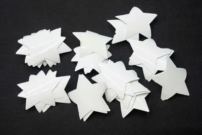 Produktbild von 50x Sticker Stern 50mm Miniblings Aufkleber DIY Scrapbooking Sterne Kleber weiß