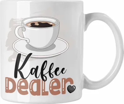 Produktbild von Trendation - Kaffee Dealer Tasse Geschenk für Barista Geburtstag Spruch Geschenkidee Kaffeeverkäufer (Weiß)