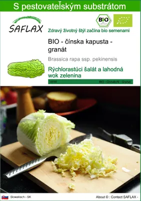 Obrázok produktu pre SAFLAX - BIO - čínska kapusta - granát - Brassica rapa ssp. pekinensis - 40 Semená - S pestovateľským substrátom bez klíčkov