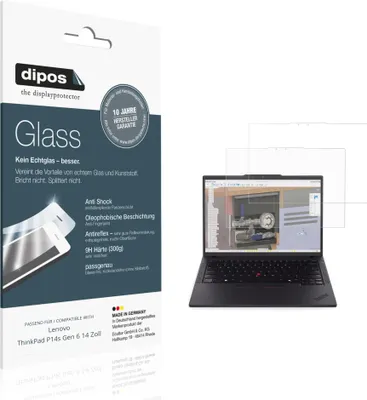 Image de 2x Protection ecrán pour Lenovo ThinkPad P14s Gen 6 14 Zoll mat Verre souple Film Protecteur 9H dipos