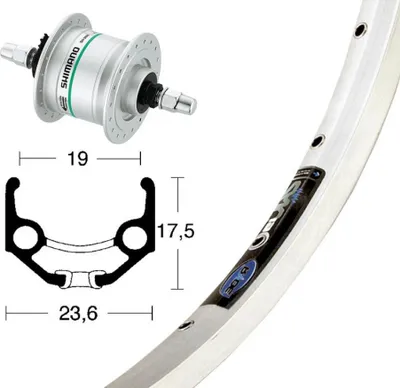 Produktbild von V-Rad 28x1.75Nabend.DHC3003 si.Starr36L Ryde Zac 19  silber Niro-Speiche