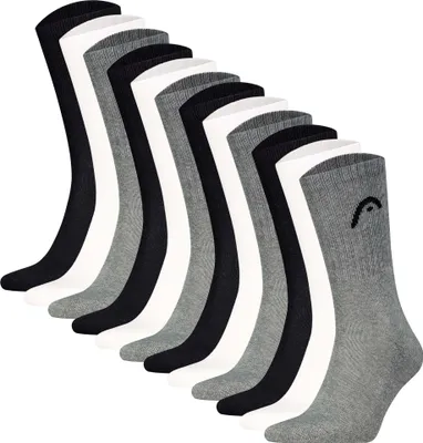 Produktbild von HEAD Uni Socken, 12er Pack - All Sport Training Crew, Sportsocken, Logo Grau/Weiß/Schwarz 39-42