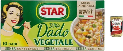 Produktbild von 6x STAR il Mio Dado Vegetale mit 9 Gemüsesorten, ohne Konservierungsstoffe, laktosefrei und glutenfre + italian gourmet polpa 400g