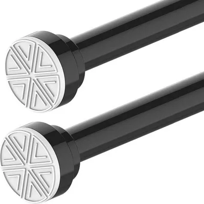 Produktbild von Famanu Duschvorhangschiene 50-80CM Schwarz - Set von 2 Stück