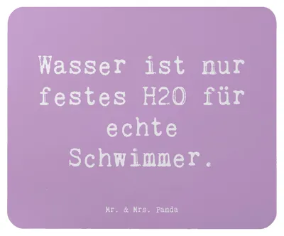 Produktbild von Mr. & Mrs. Panda Mouse Pad Spruch Schwimmen Abenteuer - Lavendeltraum - Geschenk, Ausdauer, Technik, Sport, Teamsport, Mauspad, Sportler, Mousepad, Schwimmtraining, gummi