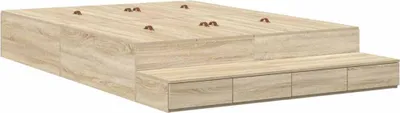 Image de Cadre de lit avec rangement avec tiroir Chêne Sonoma 160 cm