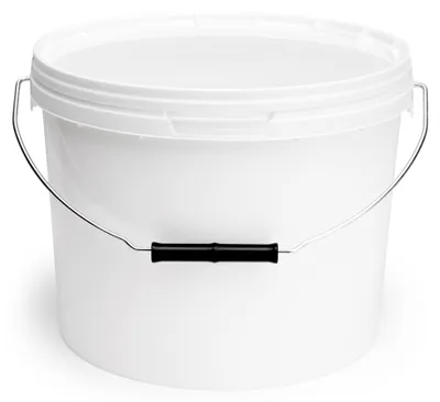 Image de Seaux Garronda avec couvercle, 10 litres, 5 pièces, pour le stockage de produits alimentaires et chimiques Blanc GD-0071