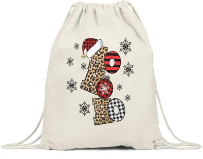Produktbild von Ho Ho Ho Turnbeutel Gymsack  Geschenkidee Liebe Freundin Freund Schlüpfrig Humor Hoe Motiv für Weihnachten