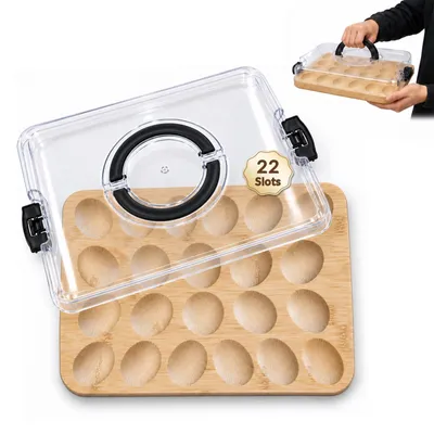 Produktbild von Holztablett für halbe Eier mit Deckel