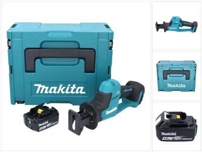 Zdjęcie produktu dla Makita DJR 189 M1J Akumulatorowa pilarka szablasta 18 V bezszczotkowa + 1x akumulator 4,0 Ah + Makpac - bez ładowarki