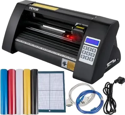 Image de Cutter Plotter, Largeur de coupe maximale 285 mm, Alimentation papier maximale 375 mm, Epaisseur de coupe maximale 3 mm, Force de coupe maximale 500 g, Vitesse de coupe maximale 800 mm/s